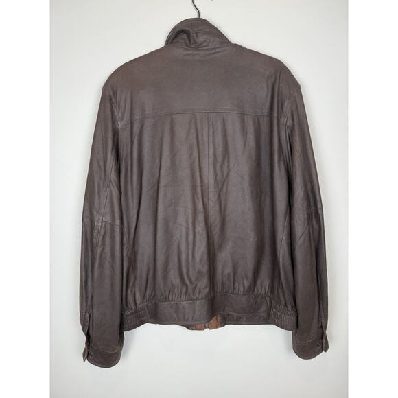 Remy Men's Leather Double Collar Bomber Jacket Made in USA Sz 42 - Picture 3 of 9